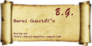 Berei Gusztáv névjegykártya