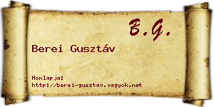Berei Gusztáv névjegykártya