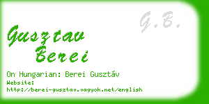 gusztav berei business card